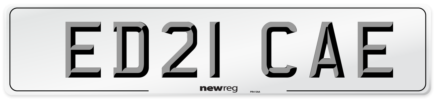 ED21 CAE Number Plate from New Reg